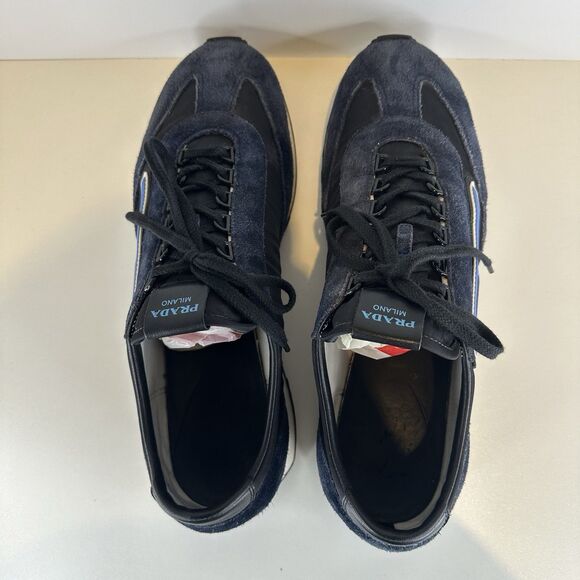 Prada 2EG276 Navy Suede Sneakers Men’s UK 11 / US 12 Pre-Owned No Insoles Italy main image 11
